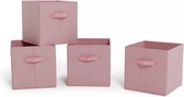 Opbergbox Set of 4 Squares Plus Boxes roos roze