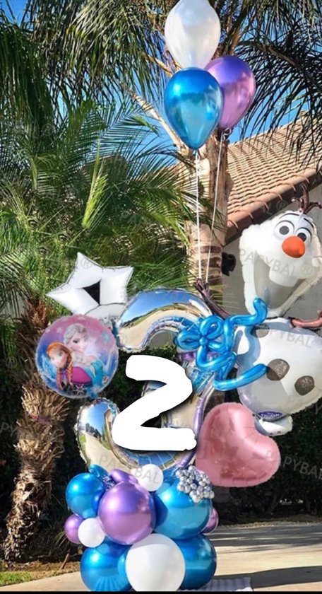Frozen 2 ballonnen - 2jaar! -elsa - anna - olaf - feest - verjaardag - versiering - frozen 1 - frozen 2 - elsa & anna - sneeuwvlok