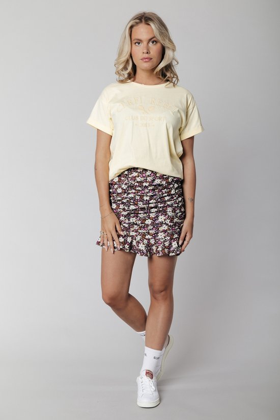 Colourful Rebel Eliza Flower Pleated Mini Skirt Dames - Korte rok - Zwart - Maat L