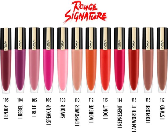 L’Oréal Paris Rouge Signature Lippenstift - 114 I Represent - Roze - Matte Vloeibare Lipstick