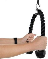 Corde Recalma Fitness - Corde triceps - Double main - Corde triceps - Facile à attacher - 70 cm - Zwart - Appuyez vers le bas - Poignées en plastique - Musculation