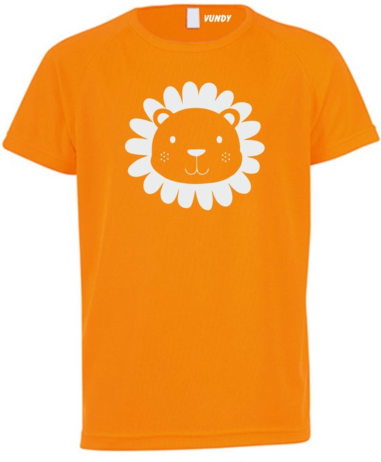 T-shirt kinderen Leeuwtje | koningsdag kinderen | oranje shirt | Oranje | maat 128