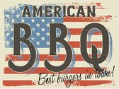 Signs-USA - Retro wandbord - metaal - American BBQ Barbecue - 30 x 40 cm