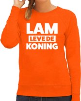 Koningsdag sweater Lam leve de koning - oranje - dames - koningsdag outfit / kleding S
