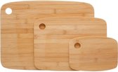 Set van 3x stuks snijplanken 19/29/37 cm van bamboe hout - Serveerplanken - Broodplanken