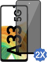 2x Privacy Screenprotector geschikt voor Samsung A33 5G - Privé Beschermglas Screen Protector Glas