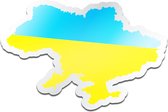 Set van 2 vlagstickers  - Oekraine - Ukraine - Silhouette Landen Vlag Sticker - 11x15 cm