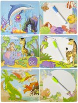 8x Schrijfbord & dieren puzzel 2-in-1 - Uitdeelcadeautjes voor kinderen - Uitdeelzakjes kinderfeestje - Uitdeelcadeautjes voor traktatie- School kinderopvang Speelgoed Verjaardag d