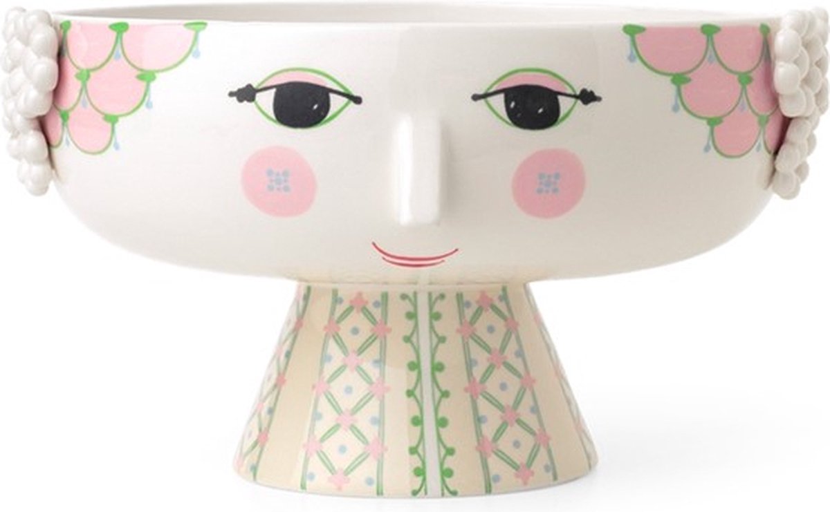 Bjorn Wiinblad Eva bowl op voet H14.5cm D24cm soft pink