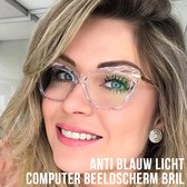 Allernieuwste Modieuze Computerbril Roze Geblokt - voor alle Beeldschermen met Anti Blauw Licht Glazen - Stralingsbescherming - Dames Beeldschermbril - Ultralight Kantoorbril - Ros