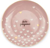 Riviera Maison Gebaksbord 17 cm - Hello Gorgeous Cake Plate - Roze - Porselein