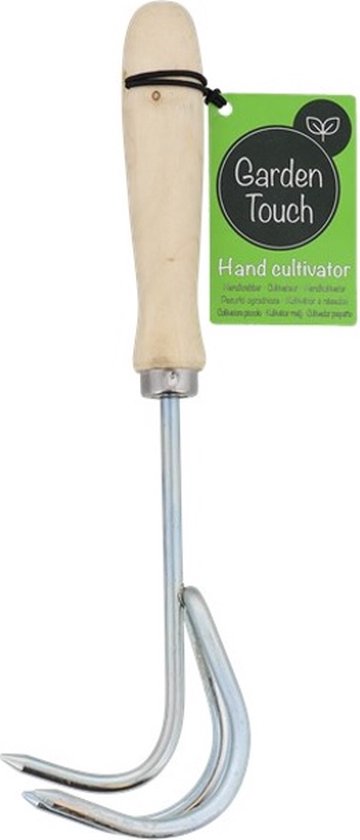 Garden Touch - Ensemble d'outils de Jardin - 2 + 1 OFFERT - Pelle de jardin - Cultivateur à main - Désherbeur - Bois et inox - Grattoir à main - Pelle à main - Pelle - Multi-cutter - 3 dents -