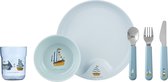 Mepal Mio - Service de vaisselle Vaisselle pour enfants 6 pièces - Se compose d'une assiette, d'un bol, d'un verre et de couverts - Baie des marins - Léger - Peut prendre des coups