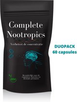 DUOPACK Holland Rose Nootropic Focus™ - Nootropic - Caffeine pillen - Brain booster - Examen - Versterkt concentratie & prestatievermogen - Studeerpillen - 60 capsules