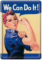 We Can Do It Metalen Postkaart - 12 x 8 cm