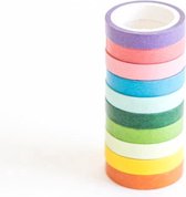 Jumada - 10 Verschillende rolletjes Washi Tape - Rainbow - Tape - Knutselen - Markeren - 10 stuks