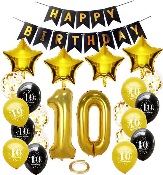Forfait Joya Beauty® 10 ans d'anniversaire, Décoration Ballons pour fête 10  ans, Dix