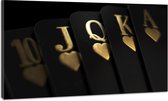 Schilderij - Zwart-Gouden speelkaarten, Casino, Premium Print