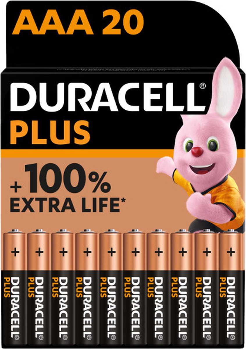 Duracell Plus AAA-alkalinebatterijen - 20 stuks - Duracell