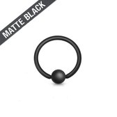 Ring de fermeture Ball noir mat 1.6mm x 10mm