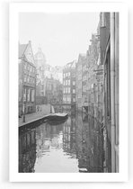 Walljar - Canal Houses Amsterdam - Zwart wit poster