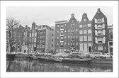 Walljar - Canal Houses Prinsengracht Amsterdam - Zwart wit poster