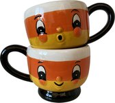 Johanna Parker - Candy Corn - Mokken - Set van 2 - koffiemok - theemok - soepmok - servies - decoratie - Halloween - snoep
