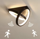 26W LED plafondlamp met bewegingsdetector sensor binnenlamp Moderne plafondverlichting met sensor voor hal trappen woonkamer balkon keuken garage veranda kantoor zwarte binnen lamp