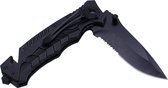 Zakmes - Survival - Zwart - Outdoor Mes - Pocket Knife - Multitool - Vlijmscherp - Stoer - Hunting Knife - Glasbreker - Kamperen - 21 cm - Cadeau Tip