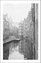 Walljar - Canal Houses Amsterdam - Muurdecoratie - Poster met lijst