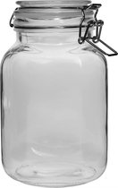 Voorraadpot - glazenpot vierkant van 2 liter met klemsluiting en recepten