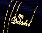 Dushi Travel Ketting Palmboom  | Goudkleurig RVS | Traveling | Wanderlust | Caribbean | Reizen | Cadeau | traveldutchie