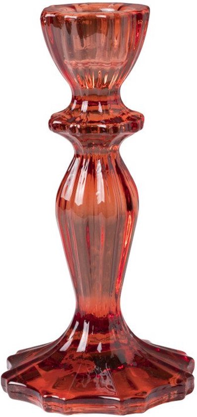 Nieuwsgierigheid porselein Aantrekkelijk zijn aantrekkelijk Cactula rode glazen kandelaar 15 cm hoog | bol.com