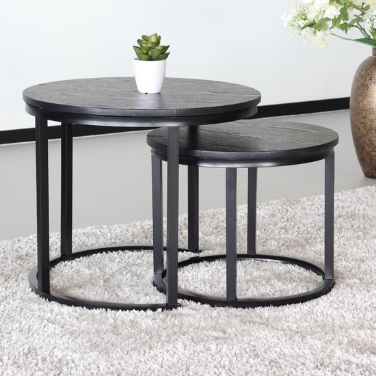 Table basse 2 parties ronde Rutger industrielle
