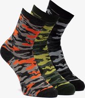3 paar kindersokken met camouflage print - Grijs - Maat 31/34