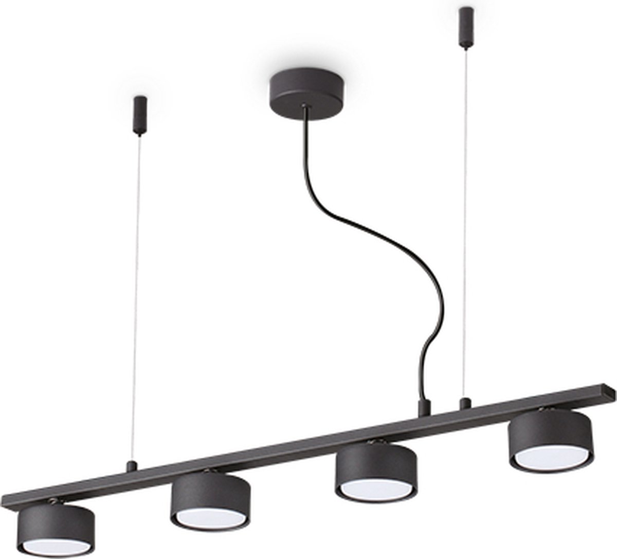 Ideal Lux - Minor - Hanglamp - Metaal - GX53 - Zwart - Voor binnen - Lampen - Woonkamer - Eetkamer - Keuken