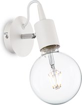 Ideal Lux Edison - Wandlamp Modern - Wit - H:27cm  - E27 - Voor Binnen - Metaal - Wandlampen - Slaapkamer - Woonkamer