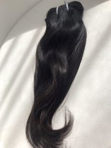 Raw Indian straight hair 22 inch / 55 cm natural brown