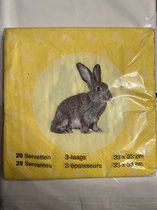 servetten pasen met konijn 20 stuks 33 cm x 33 cm