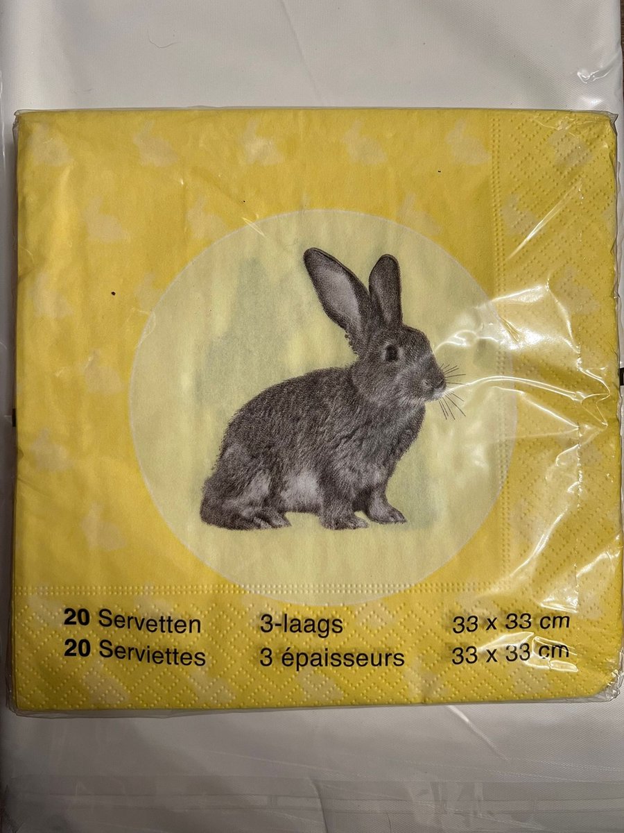 servetten pasen met konijn 20 stuks 33 cm x 33 cm
