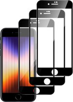 iPhone SE 2022 / iPhone SE 2020 Screenprotector – Full Screen Protector Tempered Glass - 3 Stuks