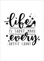 A6 enkele quote kaarten every outfit counts - 50 stuks | presentje kleding winkel | groothandel