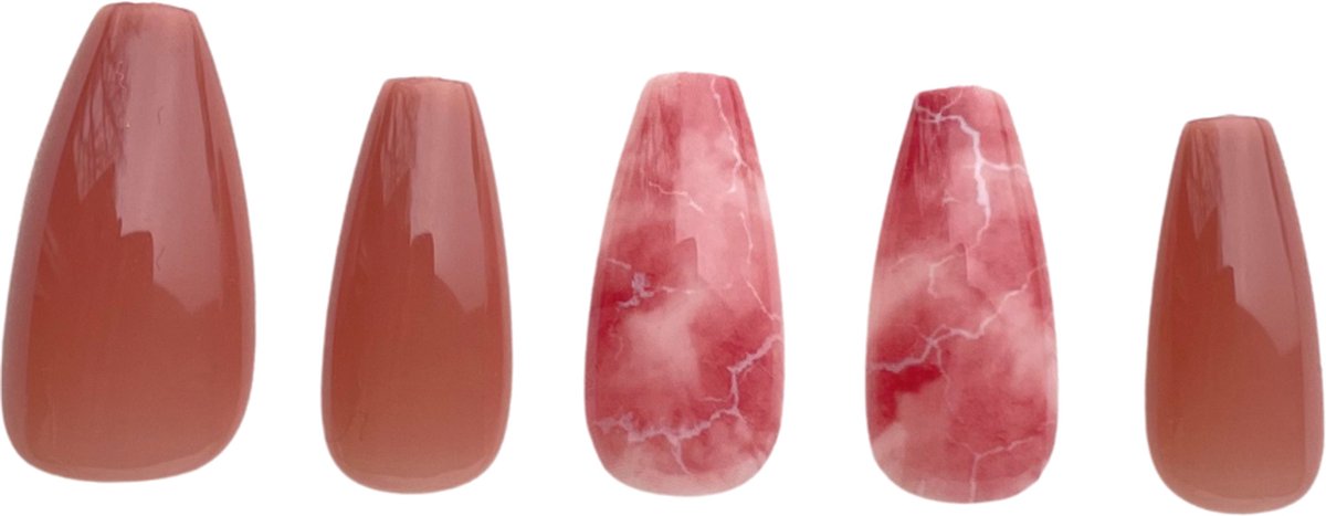 Nailsupplier 'The Devil Wears' | Roze nepnagels met print | Plaknagels | Kunstnagels met lijm | Press on nails