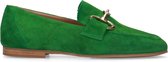 Manfield - Dames - Groene suède loafer - Maat 38