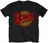 David Bowie Kinder Tshirt -Kids tm 10 jaar- Vintage Diamond Dogs Logo Zwart