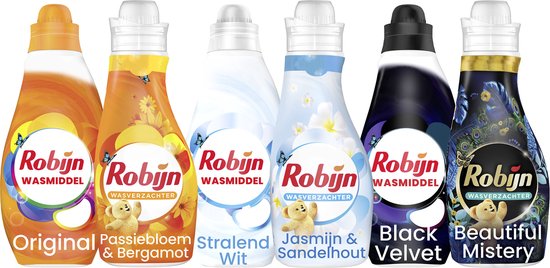 Robijn Perfect Match Stralend Wit, Black Velvet en Color Wasmiddel - en  Wasverzachter... | bol.com