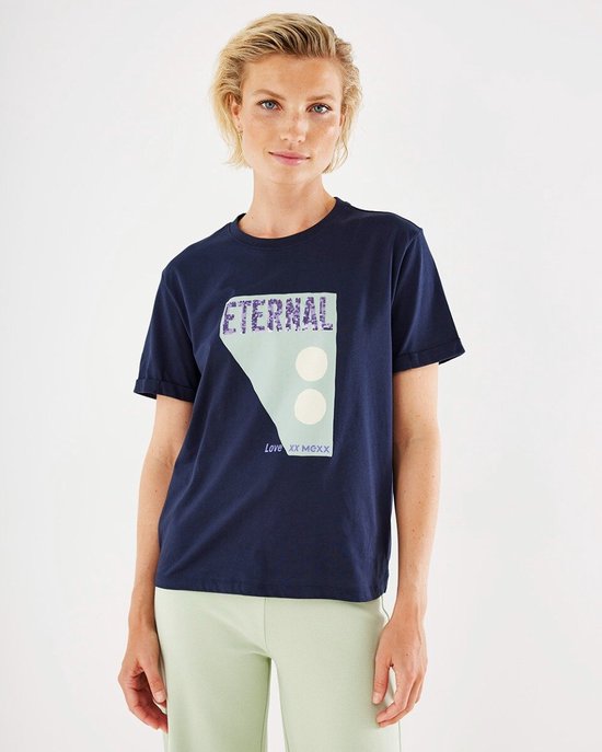 Crewneck T-shirt Dames - Navy - Maat S