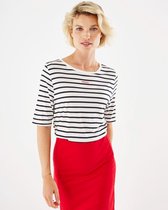 Mexx Half Sleeve Striped Tee Dames - Off White - Maat S
