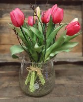 Tulpen donker roze-Real Touch-siliconen-voorjaar-sfeermakers
