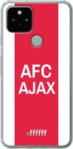 6F hoesje - geschikt voor Google Pixel 5 -  Transparant TPU Case - AFC Ajax - met opdruk #ffffff
